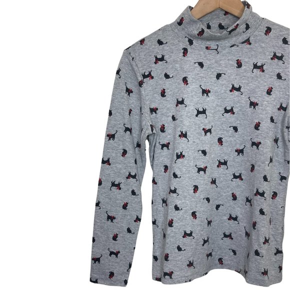KAREN SCOTT | Petite Women’s Cat & Bow Christmas Mock Neck Turtleneck | Size PS - Picture 3 of 10